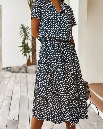 Clara | Long Sleeve Midi Dress for Women in Trendy Point Pattern 5