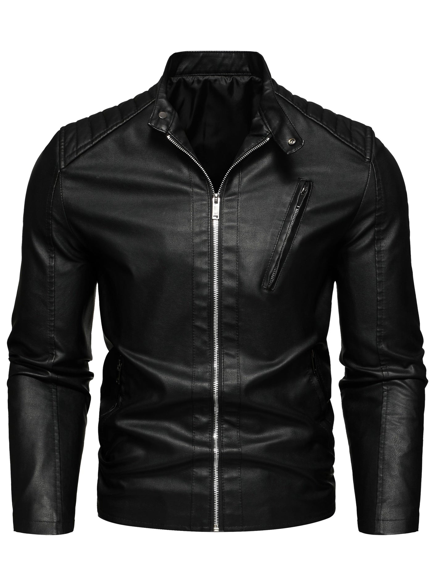 Kevin | Stylish Leather Jacket with Zipper