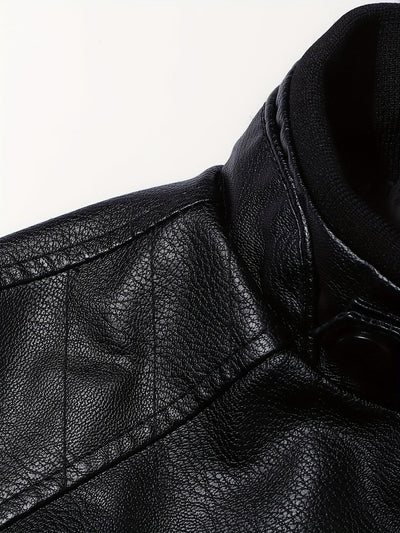 Riley | Leather jacket with stand-up collar and zipper sleeves