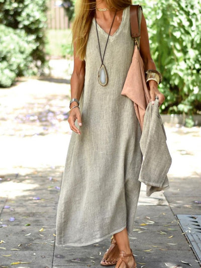 Luminous | White Maxi Dress for Women - Airy Linen Long Dress 2