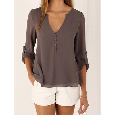 Laura | Sleek Puff Sleeve Summer Blouse