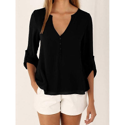 Laura | Sleek Puff Sleeve Summer Blouse