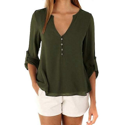 Laura | Sleek Puff Sleeve Summer Blouse