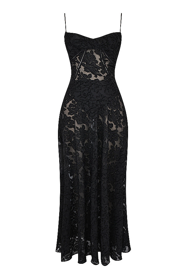 Sophia | Maxi Dress with Floral Lace Back