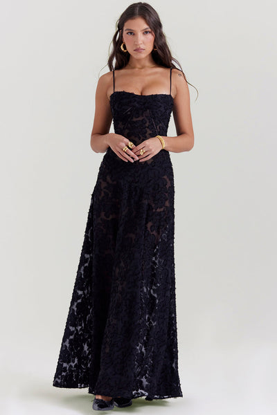 Sophia | Maxi Dress with Floral Lace Back