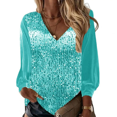 Jennifer | Elegant Sequin Long Sleeve Blouse
