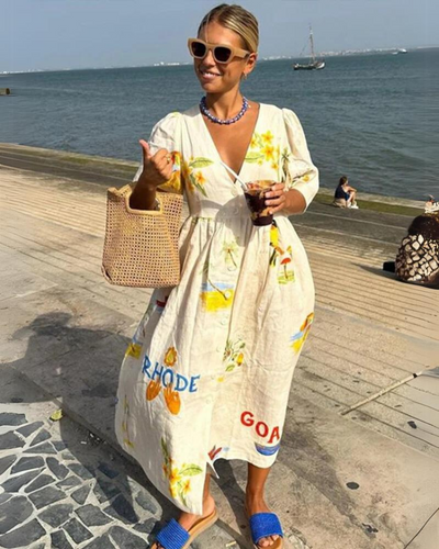 Nanna | Women's Summer Dress - Oversized V-Neck-2