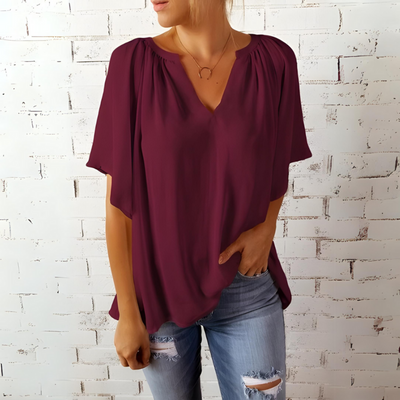 Carla | Oversized V-Neck Blouse – Summer Tops for Women 6
