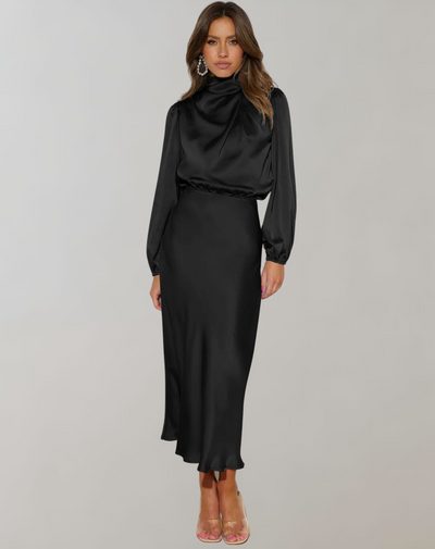 Delphina | Satin Sleeve Dress