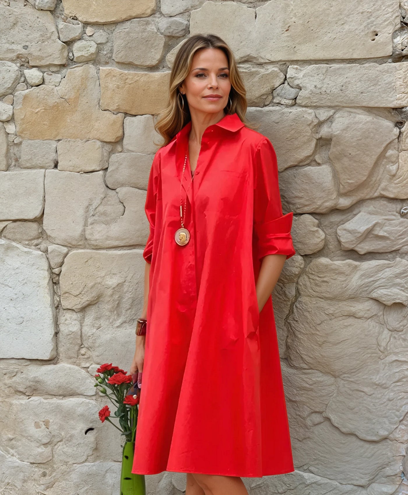 Carmen | Shirt Dress – Breathable Fabric, Black & White Options-3