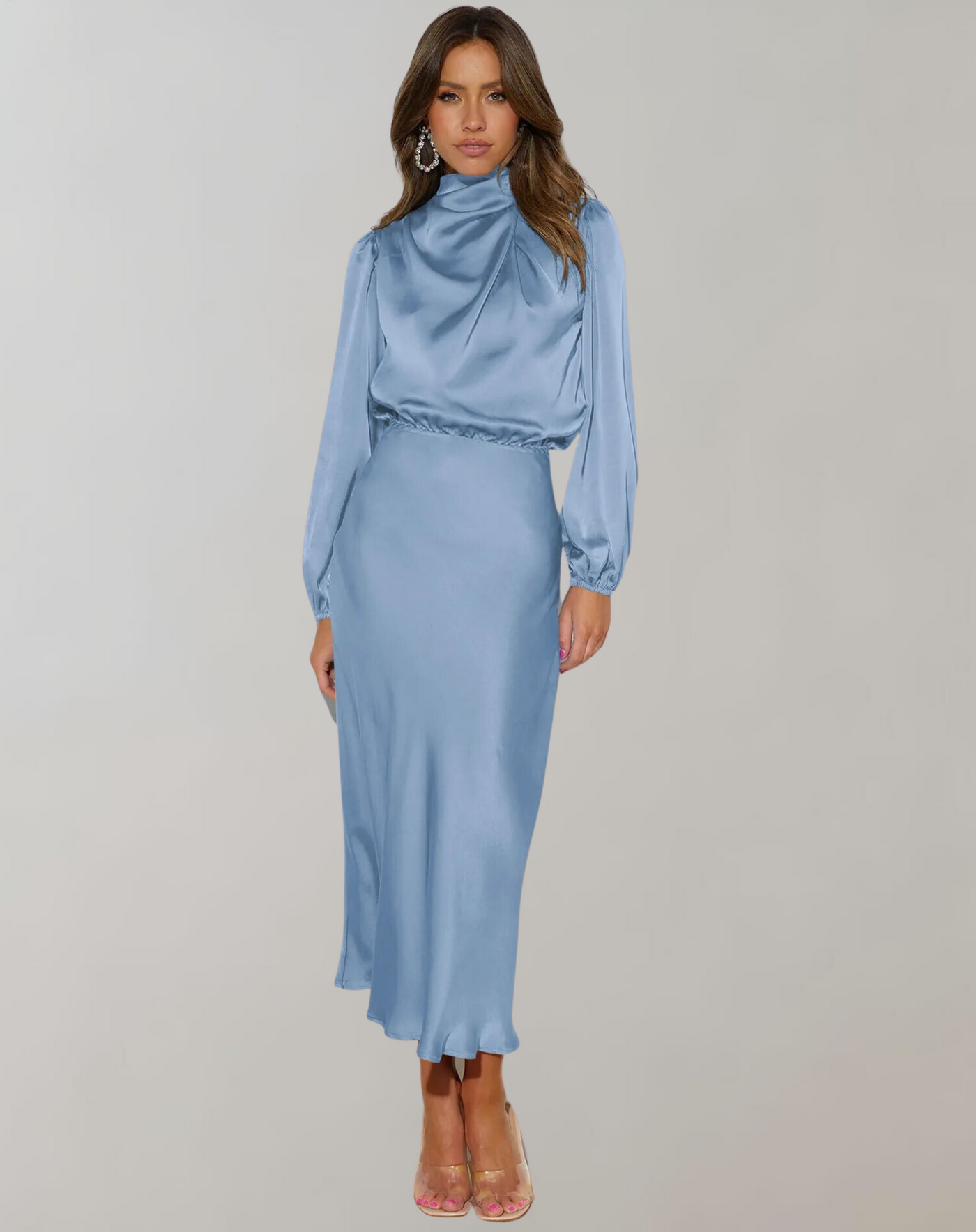 Delphina | Satin Sleeve Dress