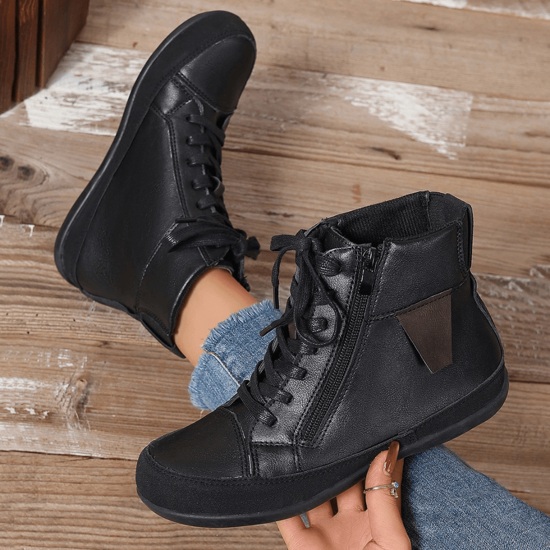 Luminous | Black Lace-Up Ankle Boots for Women 5