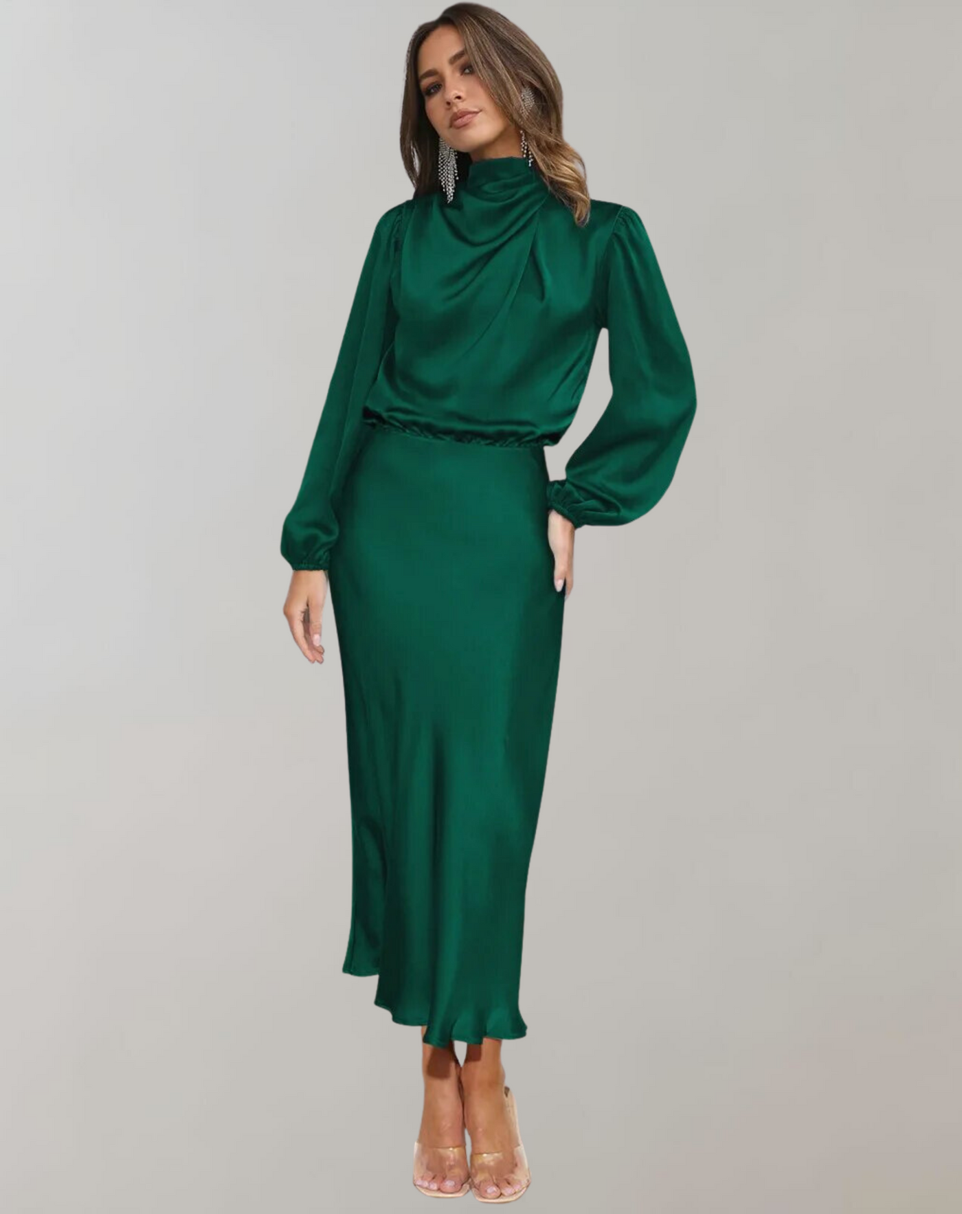 Delphina | Satin Sleeve Dress