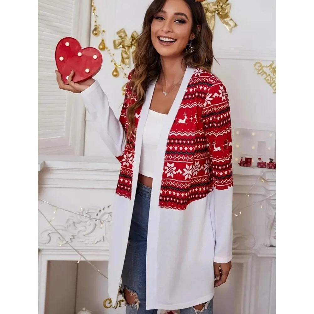 Kellie | Christmas Long Sleeved Coat Sweater