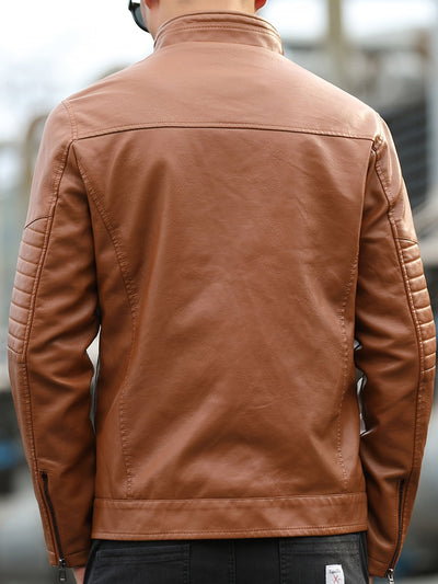 Karri | Comfortable Leather jacket with stand-up collar