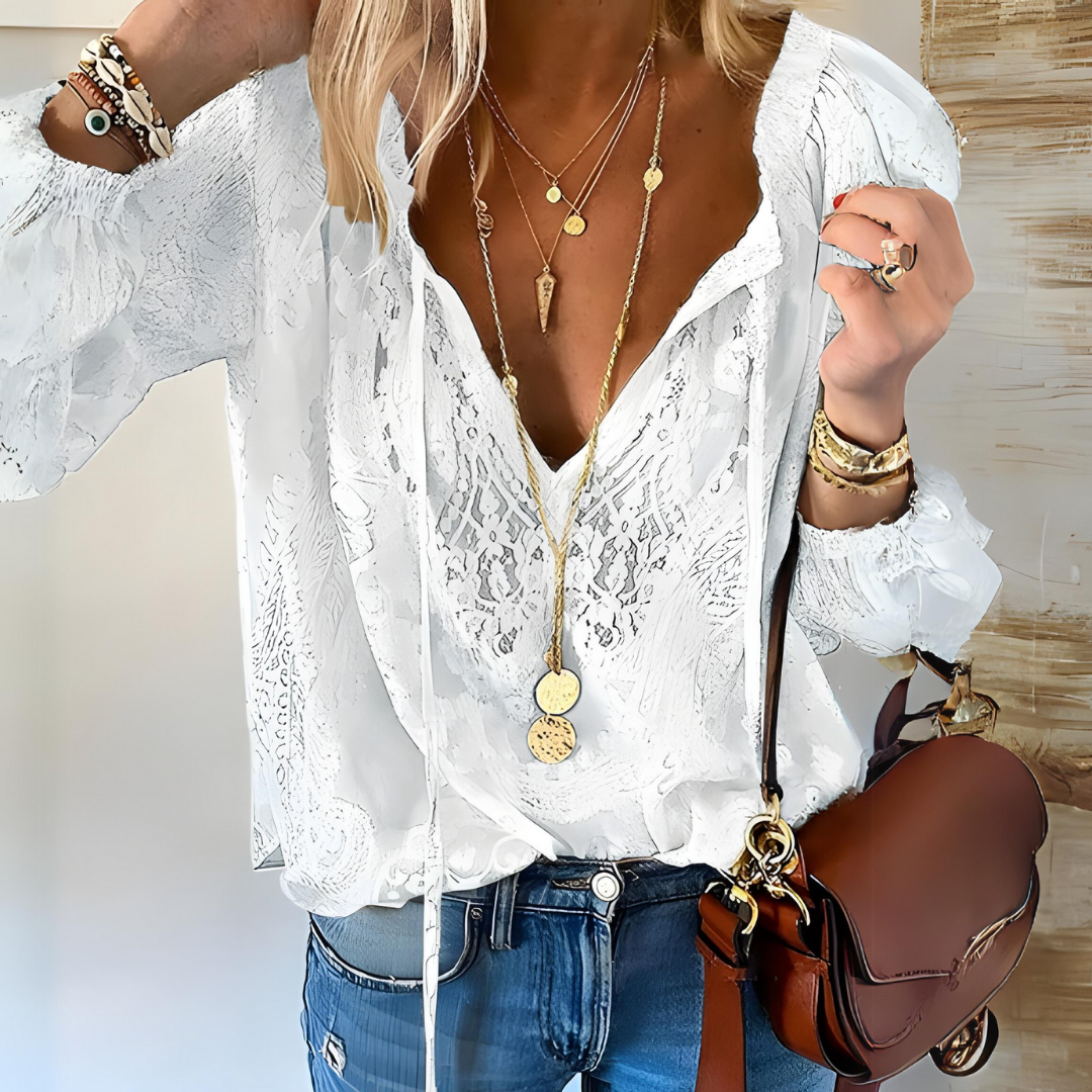Eyanalless | Women's Boho Blouse - Long Sleeve Summer Top 2