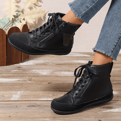 Luminous | Black Lace-Up Ankle Boots for Women 3