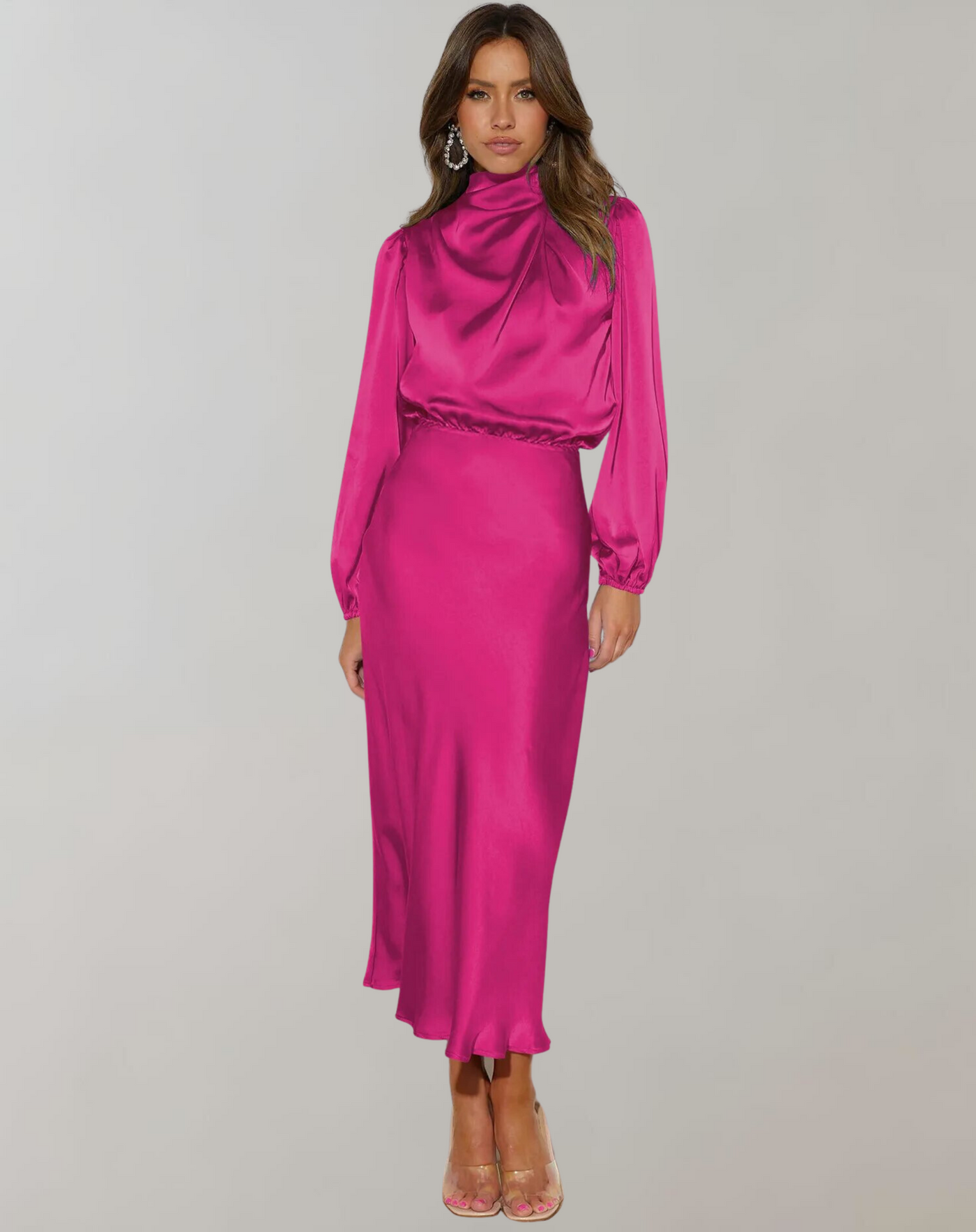 Delphina | Satin Sleeve Dress