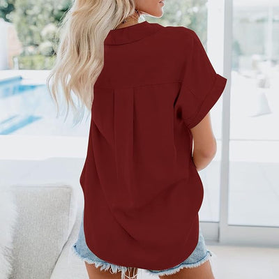 Sofia | Women's Burgundy Shirt Blouse