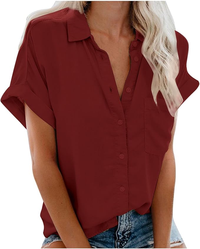 Sofia | Women's Burgundy Shirt Blouse