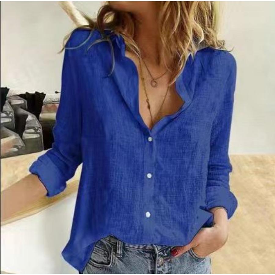 Evelyn | Comfortable Flattering Cotton Long Sleeve Shirt