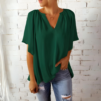 Carla | Oversized V-Neck Blouse – Summer Tops for Women 2