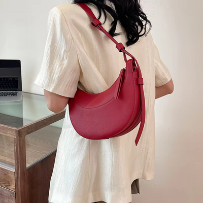 Crescent Chic | Black Shoulder Bag for Women 6