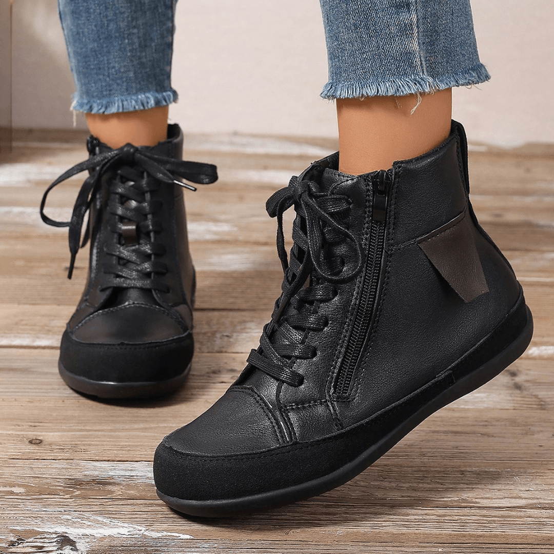 Luminous | Black Lace-Up Ankle Boots for Women 4