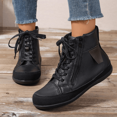 Luminous | Black Lace-Up Ankle Boots for Women 4