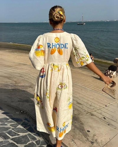 Nanna | Women's Summer Dress - Oversized V-Neck-3