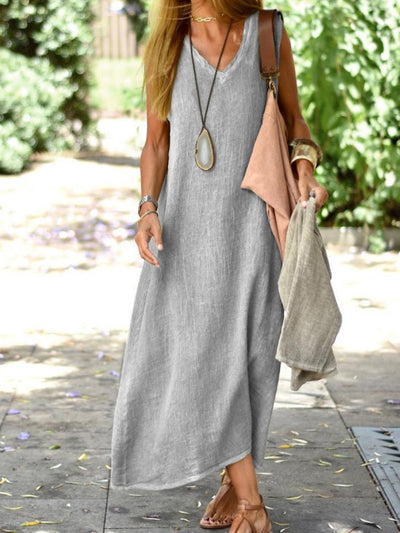 Luminous | White Maxi Dress for Women - Airy Linen Long Dress 1