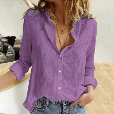Evelyn | Comfortable Flattering Cotton Long Sleeve Shirt