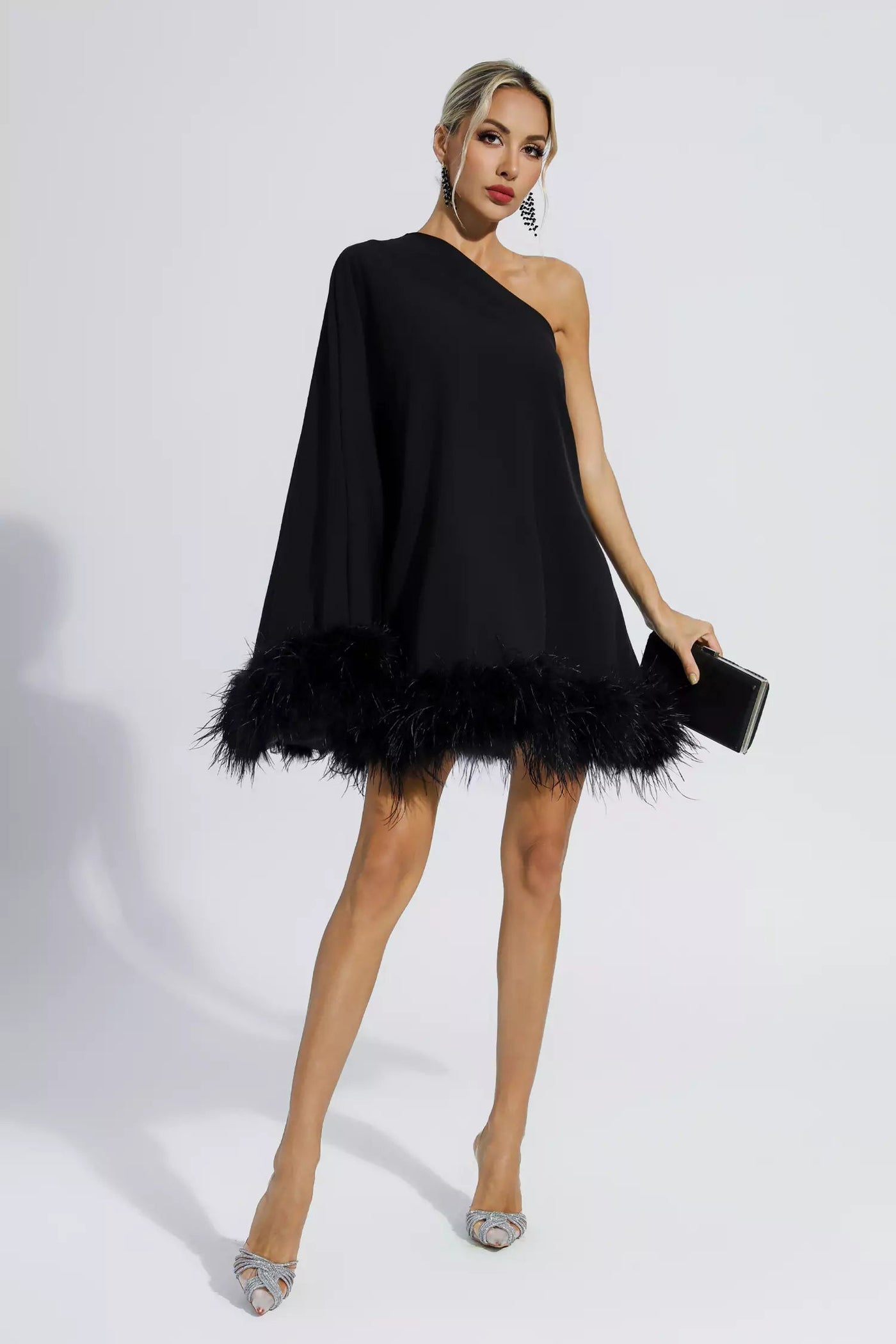 Ailani | Festive mini dress with feathers