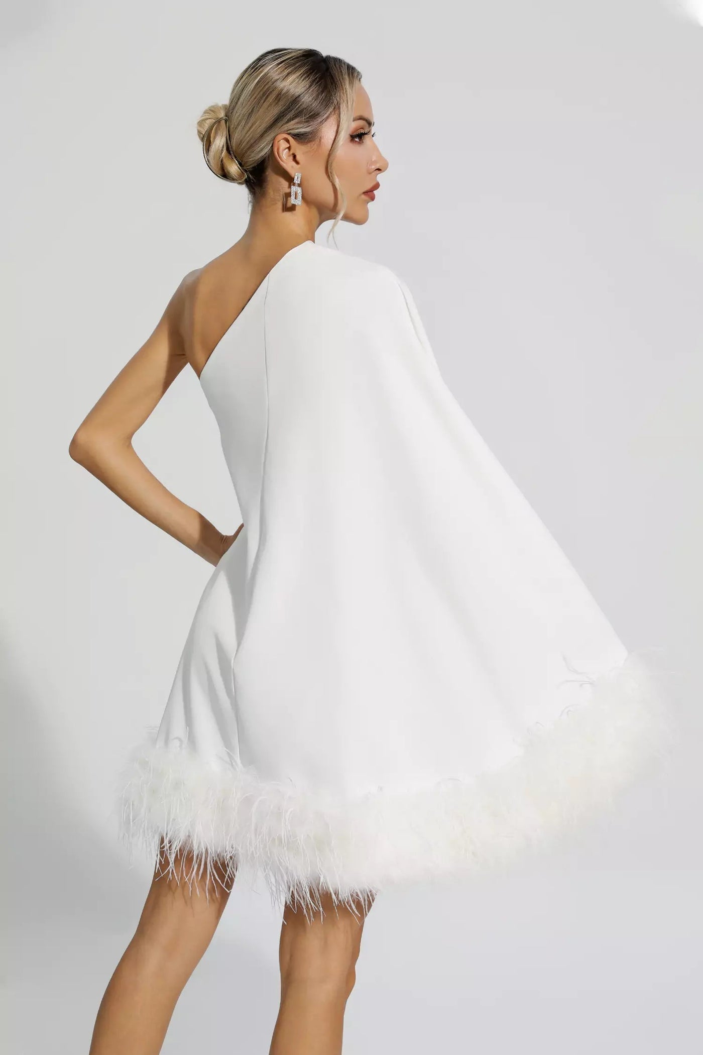 Ailani | Festive mini dress with feathers