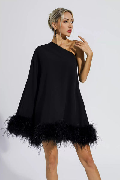 Ailani | Festive mini dress with feathers