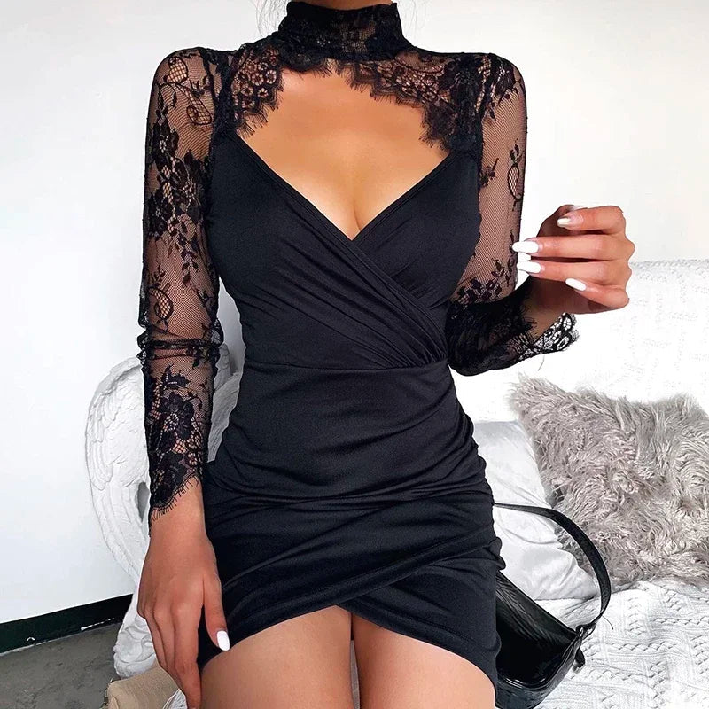 Andrea | Timeless Mini Dress with Lace Details