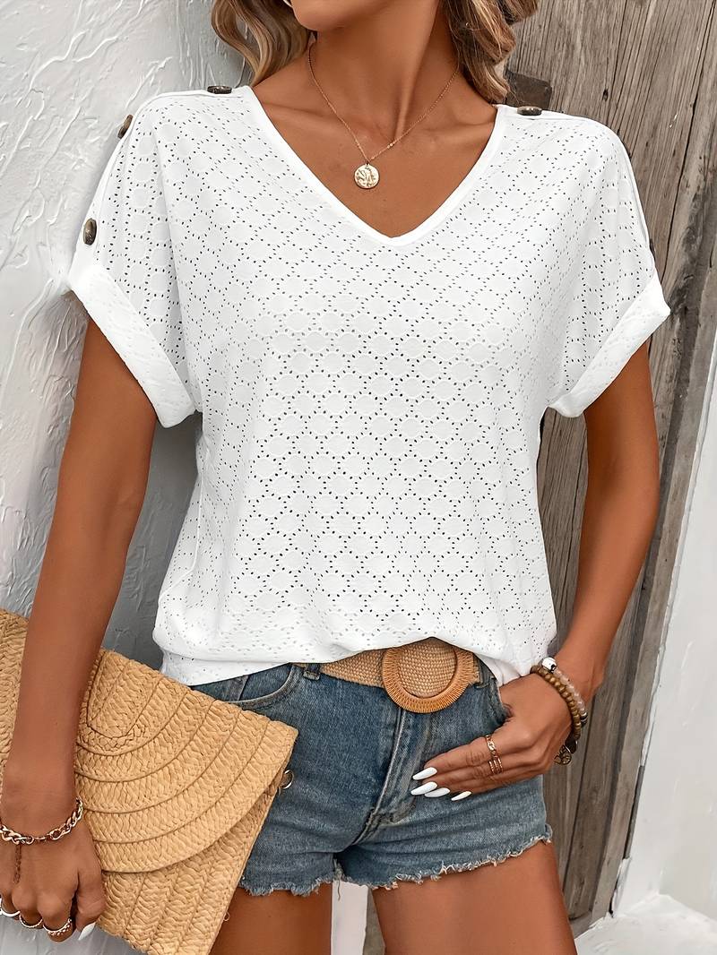 Angelica | Elegant V Neck Top