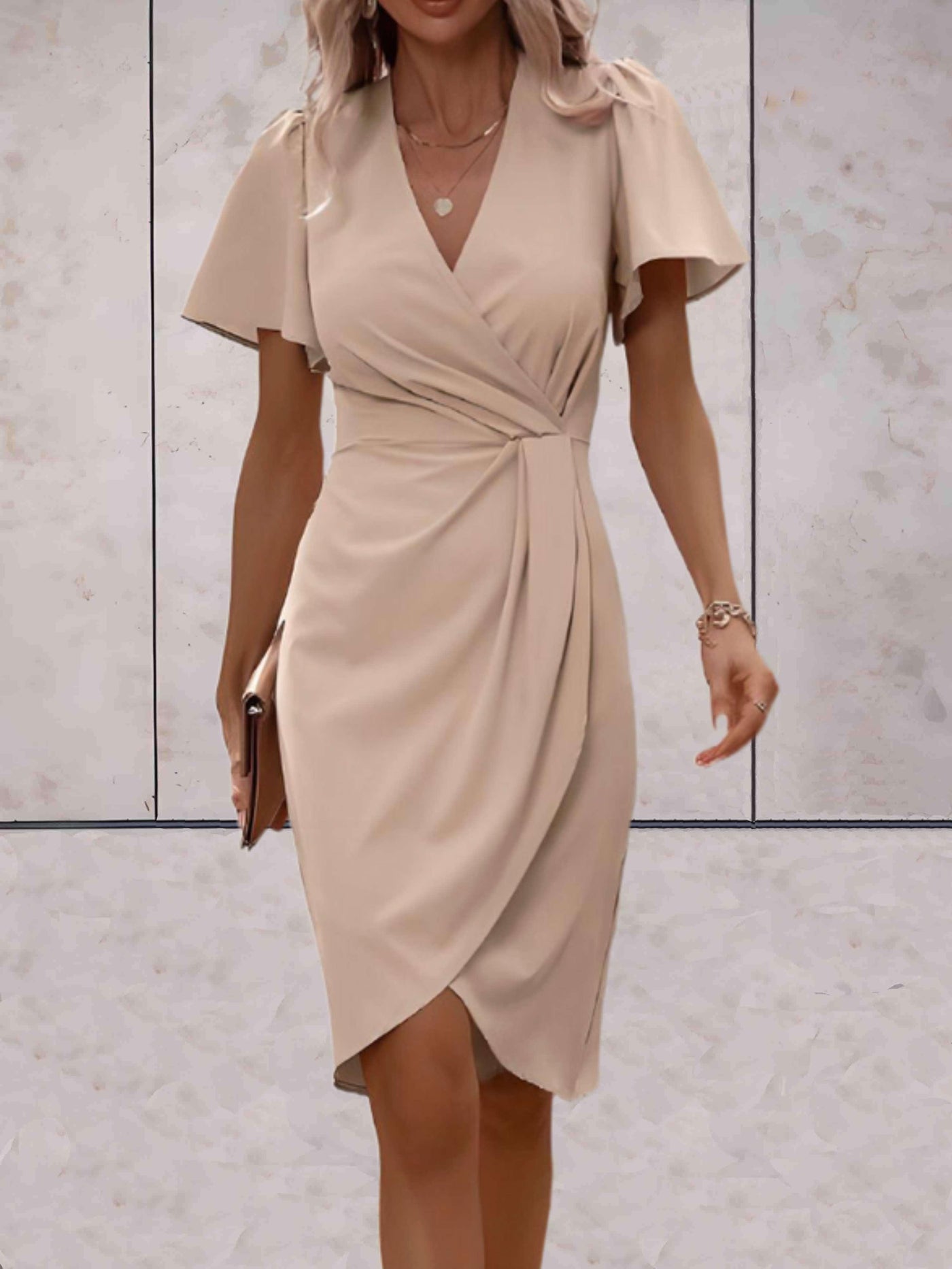 Caitlyn | Elegant V-Neckline Wrap Dress