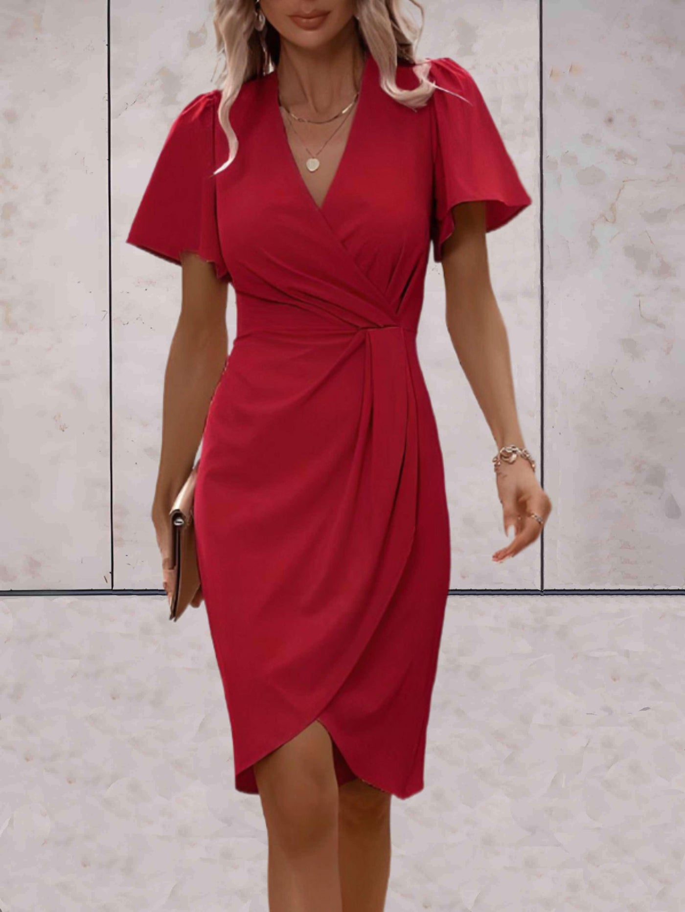 Caitlyn | Elegant V-Neckline Wrap Dress