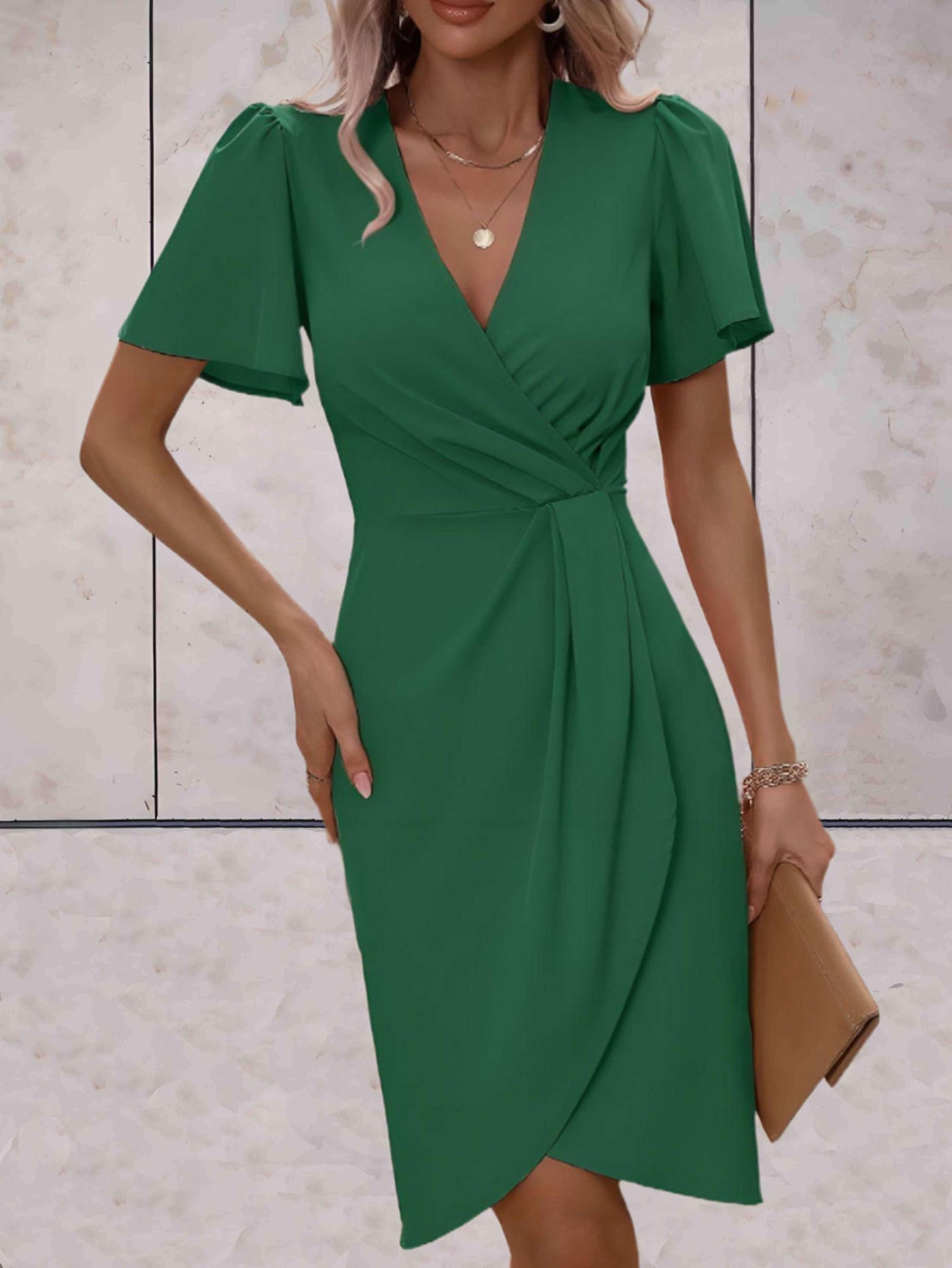 Caitlyn | Elegant V-Neckline Wrap Dress