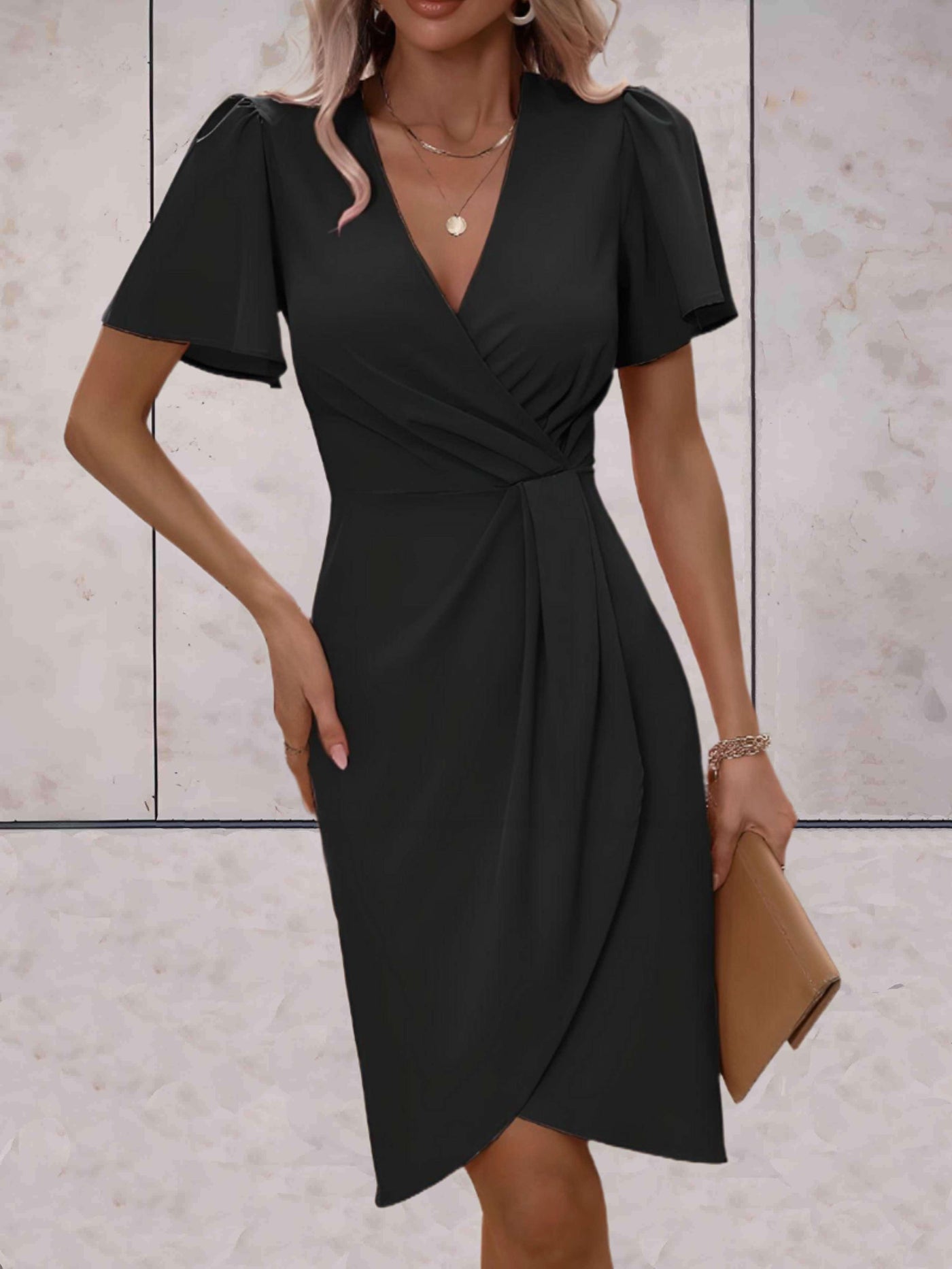 Caitlyn | Elegant V-Neckline Wrap Dress