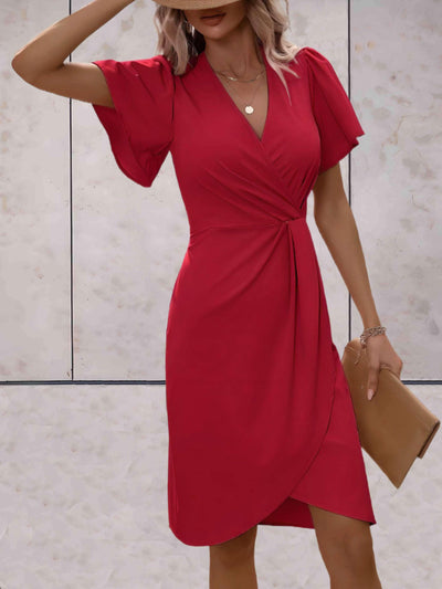 Caitlyn | Elegant V-Neckline Wrap Dress