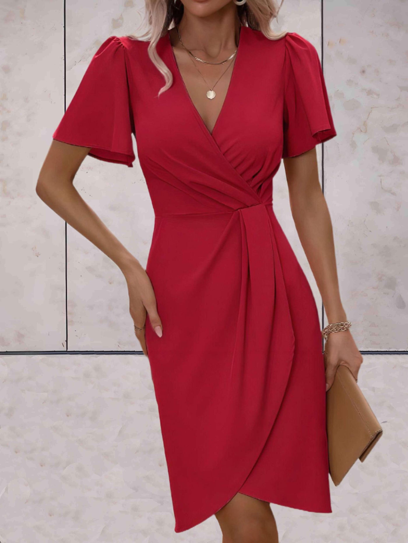 Caitlyn | Elegant V-Neckline Wrap Dress