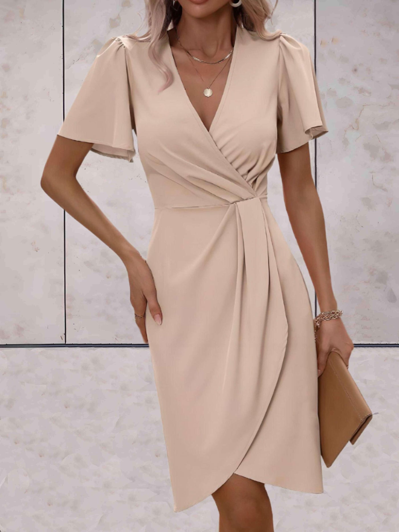 Caitlyn | Elegant V-Neckline Wrap Dress