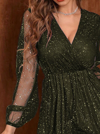 Bella | Elegant festive V neck dress