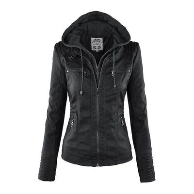 Isla | Hooded leather jacket