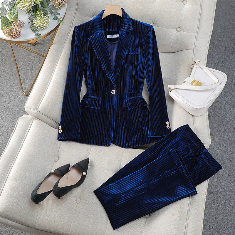 Olivia | Tailored Textured Blazer Pant Suit Set