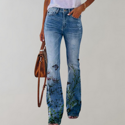 Kaitlyn | Flare pants with floral print