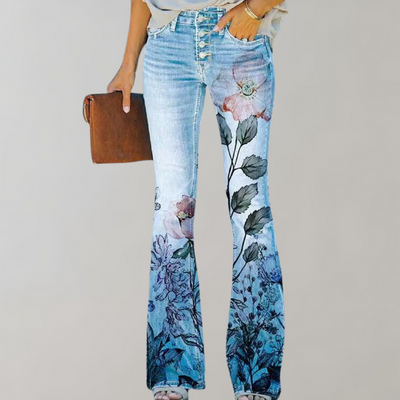 Kaitlyn | Flare pants with floral print