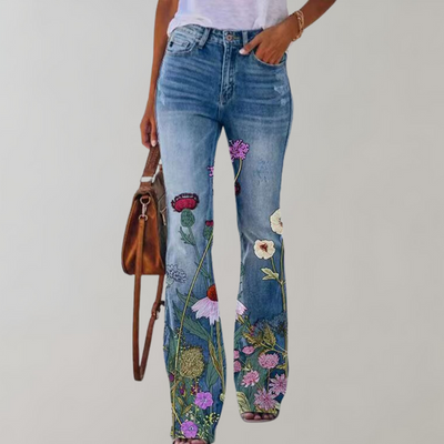 Kaitlyn | Flare pants with floral print